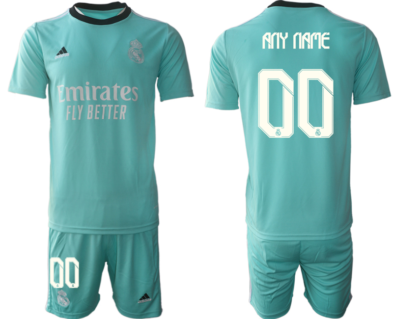 Men 2021-2022 Club Real Madrid second away Light blue customized Soccer Jersey->customized soccer jersey->Custom Jersey